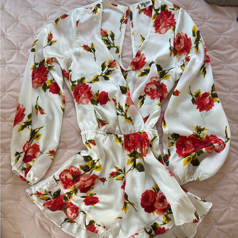 Show Me Your MuMu Red Floral Romper